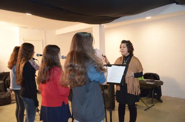 Raquel Soto en una de nuestras clases de canto en Madrid